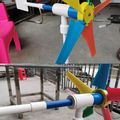 Yard-Garten-Regenbogen-Windmühlen-Windkraftanlage-Spinner-Stromgenerator mit geführtem Nachtlicht-Streifen 10M