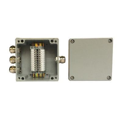 3 Wege wasserdichte Aluminium-Verteilschachtel mit PT2.5 Din Bahnterminalblöcken 120*120*82mm