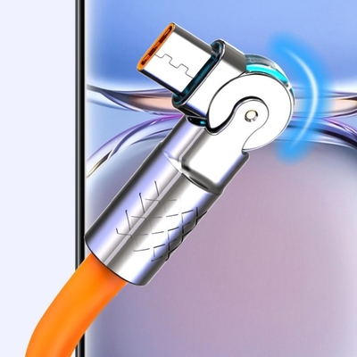 Superaufladungskabel 180° drehbare 120w USB-Art c-Schnelladungs-Kabel QC3.0 für Handys
