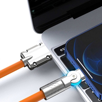 Superaufladungskabel 180° drehbare 120w USB-Art c-Schnelladungs-Kabel QC3.0 für Handys