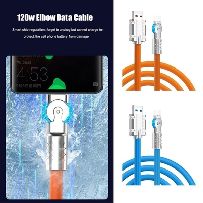 Superaufladungskabel 180° drehbare 120w USB-Art c-Schnelladungs-Kabel QC3.0 für Handys