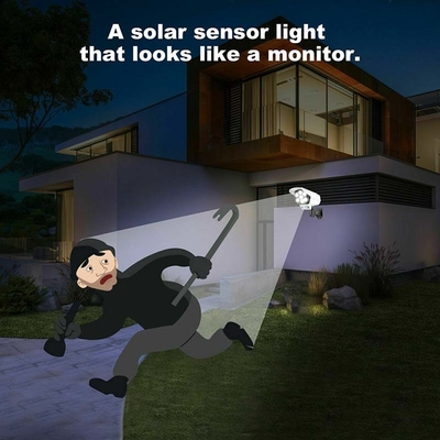 2 in 1 helle Solarsicherheits-blinder Kamera-Bewegungs-Sensor-Solarwand-Lampe im Freien wasserdicht