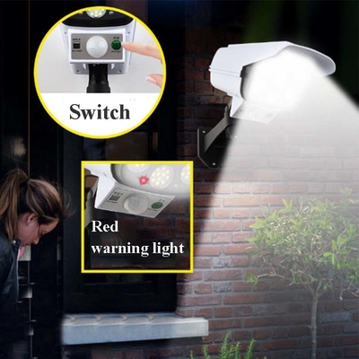 2 in 1 helle Solarsicherheits-blinder Kamera-Bewegungs-Sensor-Solarwand-Lampe im Freien wasserdicht