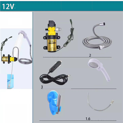 12V 36W elektrische Siphonpumpe Autowaschanlage Handhahn-Set Außenbad Camping-Duschset