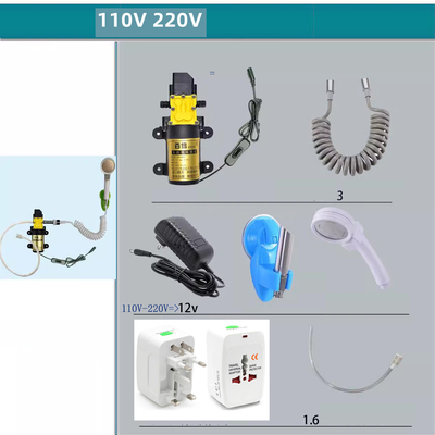 12V 36W elektrische Siphonpumpe Autowaschanlage Handhahn-Set Außenbad Camping-Duschset