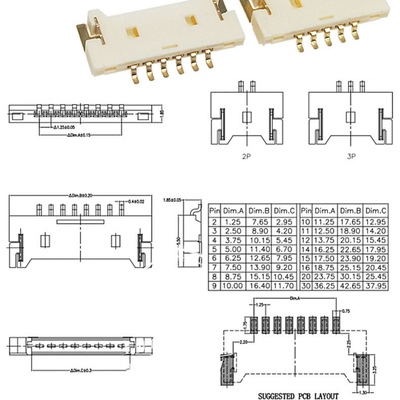 Ersatz 51146 1.25mm Pitch Header Oberfläche Mount Rechtswinkel Draht an Bord Anschluss