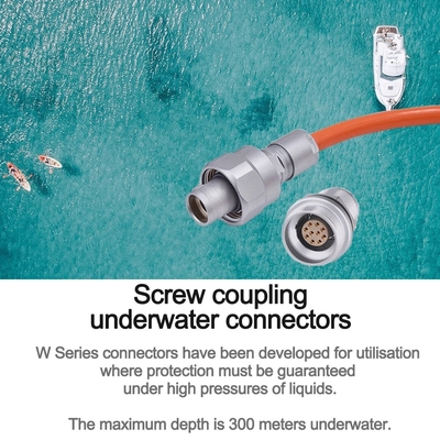 Tiefseeunterwasser 300 Meter Hochdruck-Schraubkopplungsanschlüsse W-Serie FVG HVG 0W 1W 2W 3W 2 4 6 8 12Pin