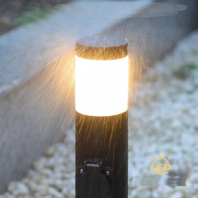 Schwarze Edelstahl-Stromanschlüsse Außengarten-Stromanschluss LED-Stützlicht Gartenstange