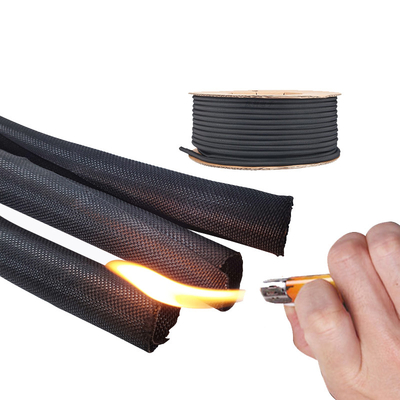 Farbige selbstschließende geflochtene Kabelhülle PET selbstschließende isolierte Drahtkabel Wrap Tube