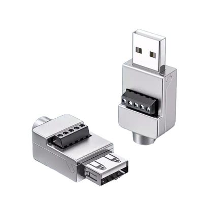 Metallgehäuse USB Männlich oder weiblich Jack zu 5-Pin-Schraub-Terminalblöcke Steckverbinder Adapter