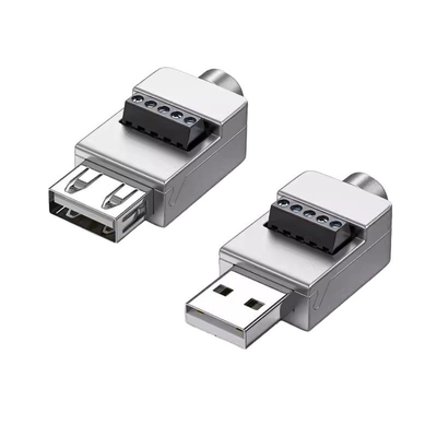 Metallgehäuse USB Männlich oder weiblich Jack zu 5-Pin-Schraub-Terminalblöcke Steckverbinder Adapter