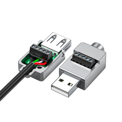 Metallgehäuse USB Männlich oder weiblich Jack zu 5-Pin-Schraub-Terminalblöcke Steckverbinder Adapter