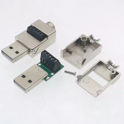 Metallgehäuse USB Männlich oder weiblich Jack zu 5-Pin-Schraub-Terminalblöcke Steckverbinder Adapter