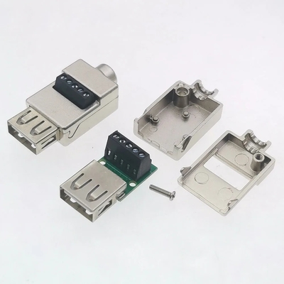 Metallgehäuse USB Männlich oder weiblich Jack zu 5-Pin-Schraub-Terminalblöcke Steckverbinder Adapter