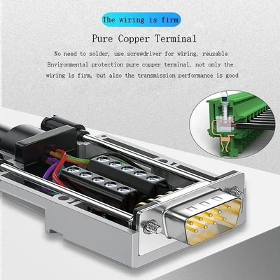 Metallgehäuse DB9 D Sub 9 Pin RS232 Serienanschlussanschlüsse zu Terminalblöcken Adapter bis 10A