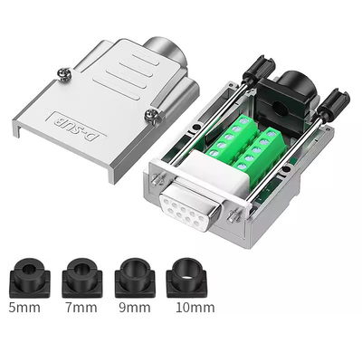 Metallgehäuse DB9 D Sub 9 Pin RS232 Serienanschlussanschlüsse zu Terminalblöcken Adapter bis 10A