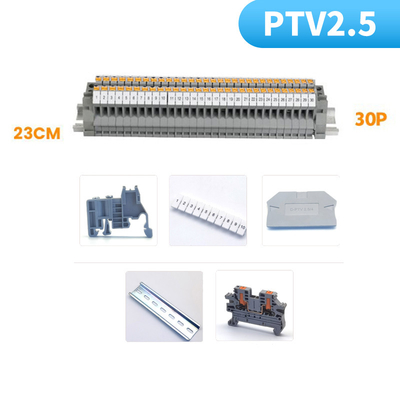 PTV 2.5 Seiteneingangs-Push-in-Verbindung Federklemme DIN Bahnterminal Blöcke Set 24A 800V