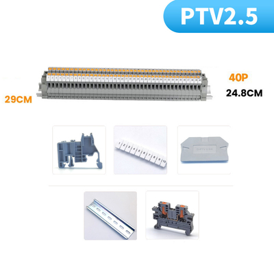 PTV 2.5 Seiteneingangs-Push-in-Verbindung Federklemme DIN Bahnterminal Blöcke Set 24A 800V