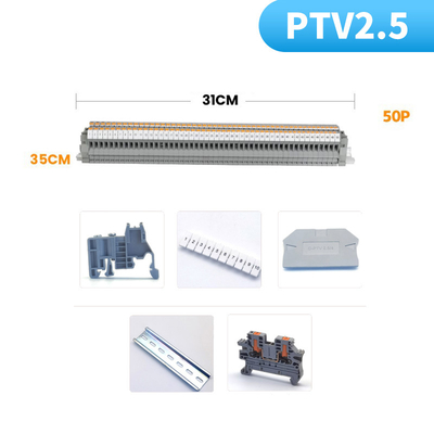 PTV 2.5 Seiteneingangs-Push-in-Verbindung Federklemme DIN Bahnterminal Blöcke Set 24A 800V