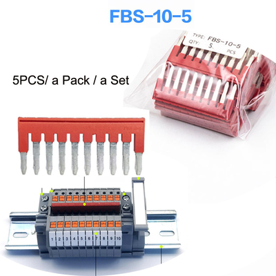PTV 2.5 Seiteneingangs-Push-in-Verbindung Federklemme DIN Bahnterminal Blöcke Set 24A 800V
