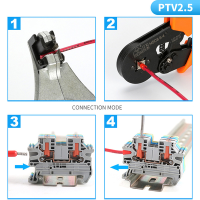 PTV 2.5 Seiteneingangs-Push-in-Verbindung Federklemme DIN Bahnterminal Blöcke Set 24A 800V