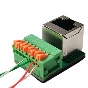 8 Pin Spring Crimping Terminal Blocks zu Netz RJ45 Jack Adapter PWB-Modul