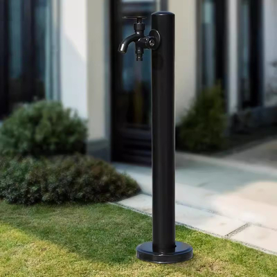 Schwarze Edelstahl-Standpipe Außen Bibcock Garten Wasserhähne Bewässerung Post