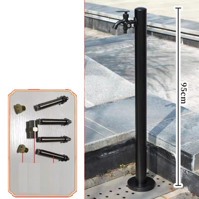 Schwarze Edelstahl-Standpipe Außen Bibcock Garten Wasserhähne Bewässerung Post