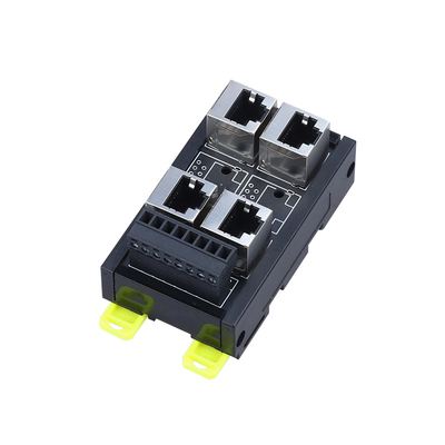 Schwarzer RJ45 Weiblicher Jack 8P8C 6 Port Hub zu 8 Pin Schraub Endgerät Block Adapter für Servo-Anwendung