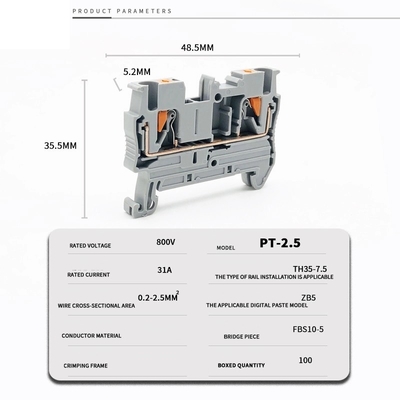 3 Wege wasserdichte Aluminium-Verteilschachtel mit PT2.5 Din Bahnterminalblöcken 120*120*82mm