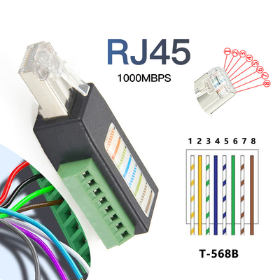 RJ45 Netzwerkstecker Männlicher Anschluss an 8-Pin-Schrauben-Terminalblöcke Adapter für Campbell Datalogger-Geräte