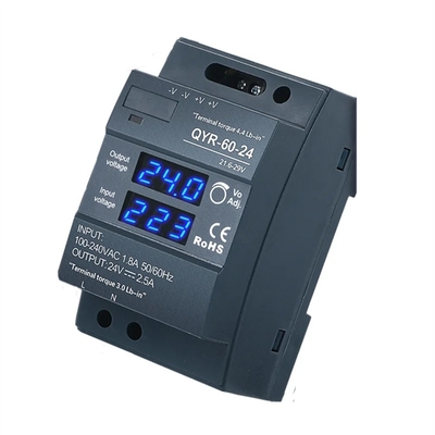 60W 12V 24V Din Rail Strom AC-DC Digital Display Verstellbarer Schalter Stromversorgung für LED-Lichtstreifen