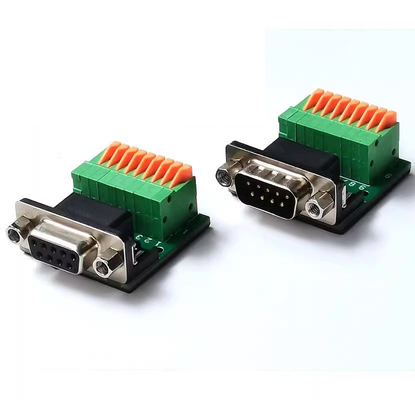 Serienadapter Pin Female Males RS232 DB9 D Subventions-9 zum Schraubklemme-Klemmenblock-Ausbruch-Brett ohne Abdeckung