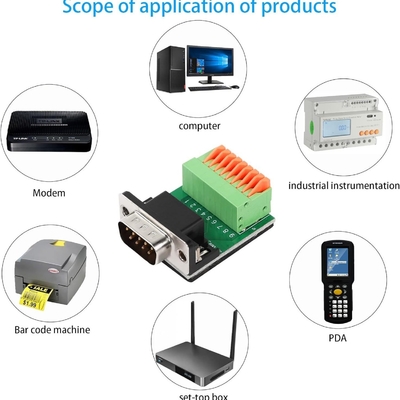 Serienadapter Pin Female Males RS232 DB9 D Subventions-9 zum Schraubklemme-Klemmenblock-Ausbruch-Brett ohne Abdeckung