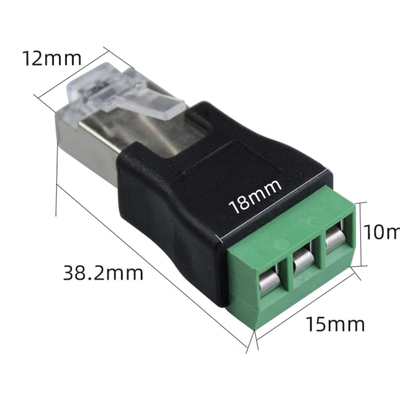 RJ45 Männlich bis RS485 3 Pins Schraubendurchstecker Anschlussspalter