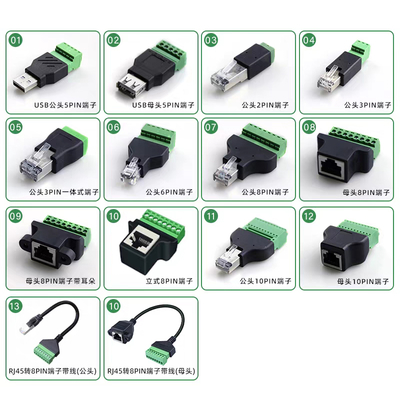 Mann 8P8C des Netz-RJ45 Klemmenblock-dem Adapter zur Schraubklemme-RS485