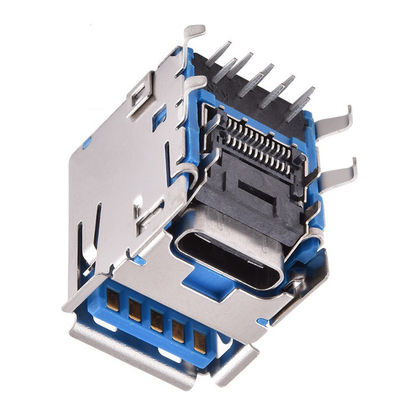 Dual-Port USB 3.0 Typ A Typ-C Weibliche Steckdose Jack PCB-Board-Anschluss für Laptop-Computer