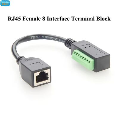 RJ45-Frauen-zu-Solderlos-Terminal-Blockkabel 20 cm für Sicherheits-CCTV-Videolösung