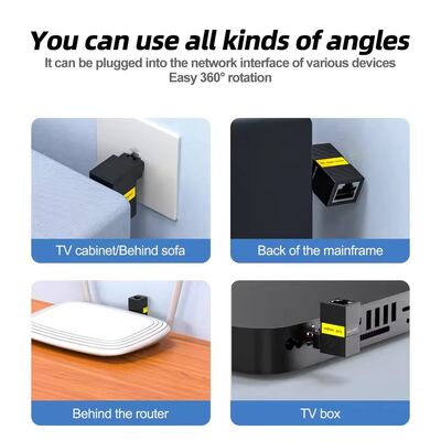 Netzwerk RJ45 Adapter Buchse auf Stecker Cat6A 360 Grad Drehung für LAN Ethernet Netzwerk