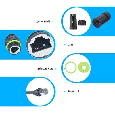 250 mm Starlink Ethernet Adapter Gen 3 Mini, Starlink Erweiterungskabel zum RJ45-Kopplung