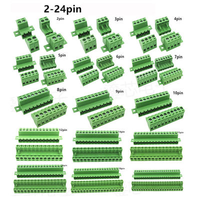 5.08mm Neigungs-örtlich festgelegte Flansch-Schraubklemme-Klemmenblock-Platten-Montage