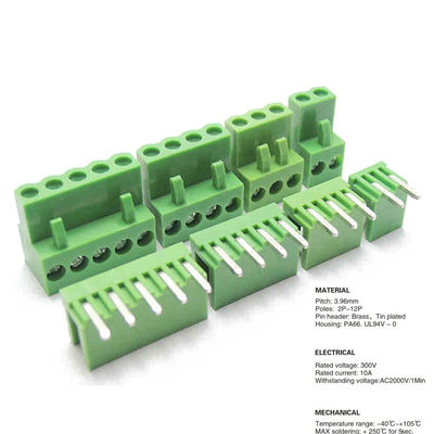 Schraubklemme-Klemmenblock-Stecker 3.96mm Neigung PWBs steckbarer + Pin Header Socket Green HT3.96