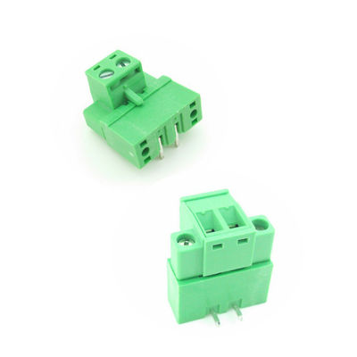 5.08mm Neigung PWB-verstopfen Einsteckschraubklemme-Klemmenblöcke rechtwinkliges Pin Header mit Flansch