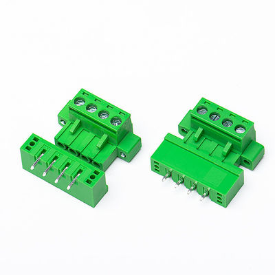 5.08mm Neigung PWB-verstopfen Einsteckschraubklemme-Klemmenblöcke rechtwinkliges Pin Header mit Flansch