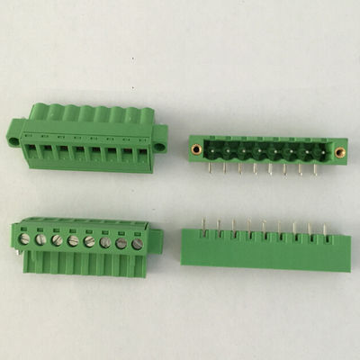 5.08mm Neigung PWB-verstopfen Einsteckschraubklemme-Klemmenblöcke rechtwinkliges Pin Header mit Flansch