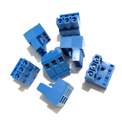 Blaue 5.08mm Abstandsteckbare Schraubklemme-Klemmenblöcke pWBs verstopfen + rechtwinkliges Pin Header