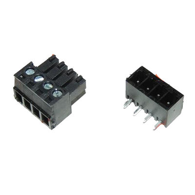 verstopfen steckbare Schraubklemme-Klemmenblöcke 3.81mm Neigung PWBs + rechtwinkliges Pin Header Black