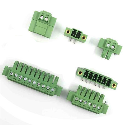 3.81mm Neigung PWB-Schraubklemme-Klemmenblöcke verstopfen + rechtwinkliges Pin Header mit Flansch