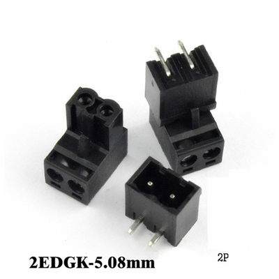verstopfen steckbare Schraubklemme-Klemmenblöcke 5.08mm Neigung PWBs + rechtwinkliges Pin Header Black