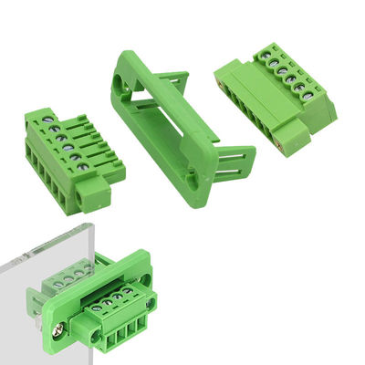 3.81mm Neigung Zufuhr durch das Flansch-Schraubklemme-Klemmenblock-Ineinander greifen